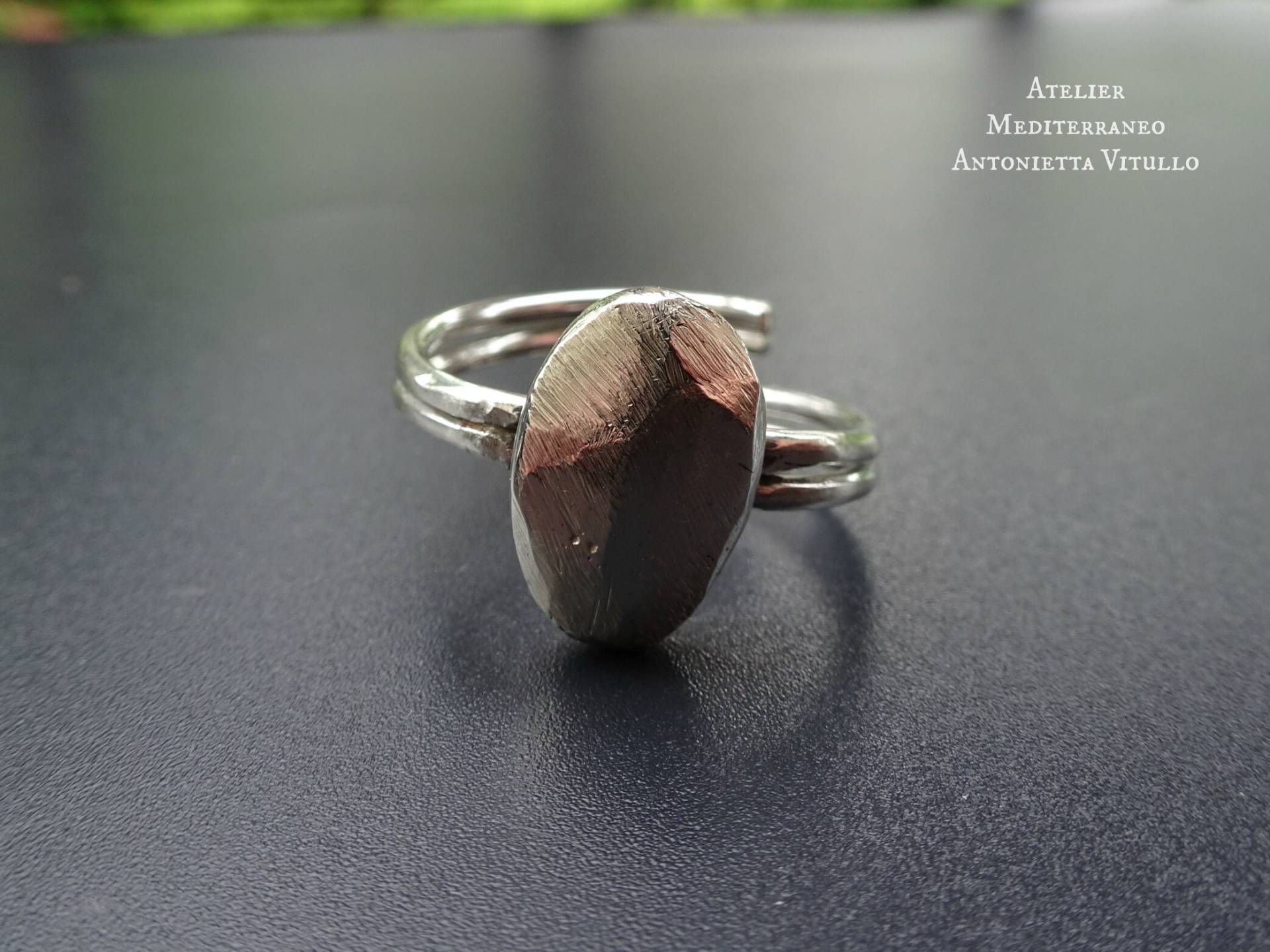 Ovaler Nugget-Ring Aus Sterlingsilber Auf Bestellung von AtelierMediterraneo