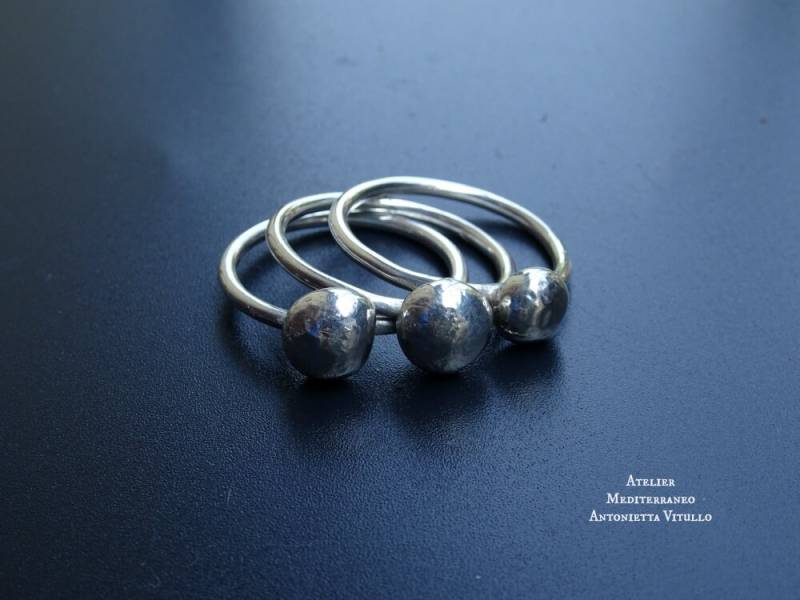 sterling Silber Pebble Ring Auf Bestellung Gefertigt von AtelierMediterraneo