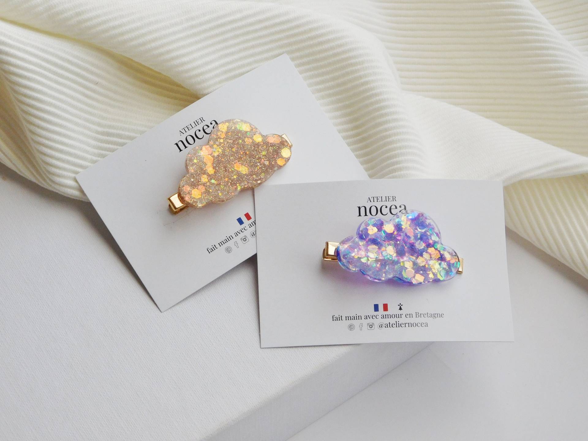 Glitzernde Haarspange Aus Kunstharz in Wolkenform, Krokodilklemme Für Damen Und Kinder, Preiswerte Weihnachtsgeschenkidee Glitzernde Haarspange Aus Kunstharz in Wolkenform, Krokodilklemme Für Damen Und Kinder, Preiswerte Weihnachtsgeschenkidee von AtelierNocea