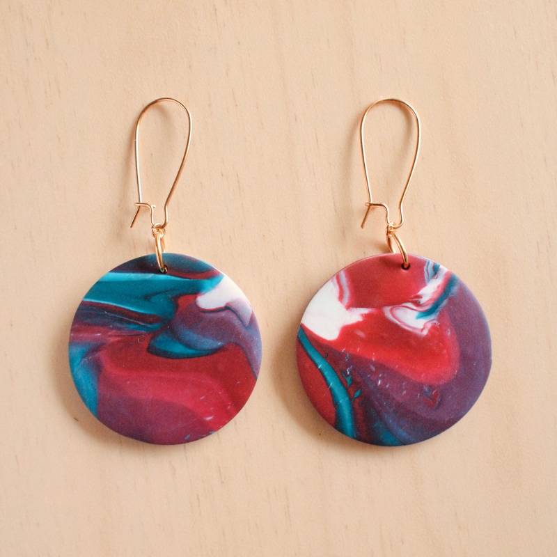 Marmor Kollektion - Handgemachte Polymer Clay Ohrringe Statement Tragbare Kunst Schmuck von AtelierPaprika