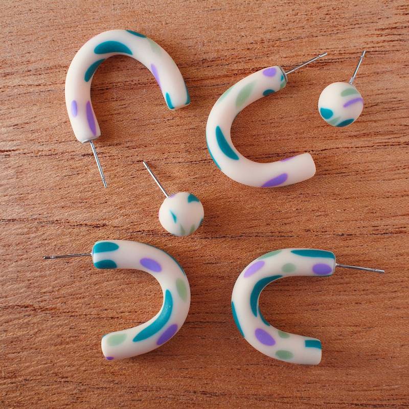 Pastel Candy - Handgefertigte Polymer Clay Ohrringe Statement Mit Nickelfreien Silber Messing Ohrstecker Tragbare Kunst Schmuck von AtelierPaprika