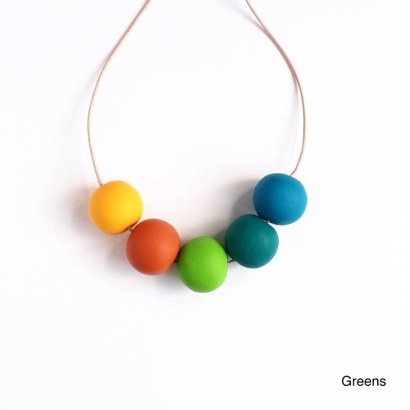 Riesenperlen - Handgemachte Ton Halsketten Mixed Colors Tragbare Kunst Schmuck Einzigartiges Design von AtelierPaprika