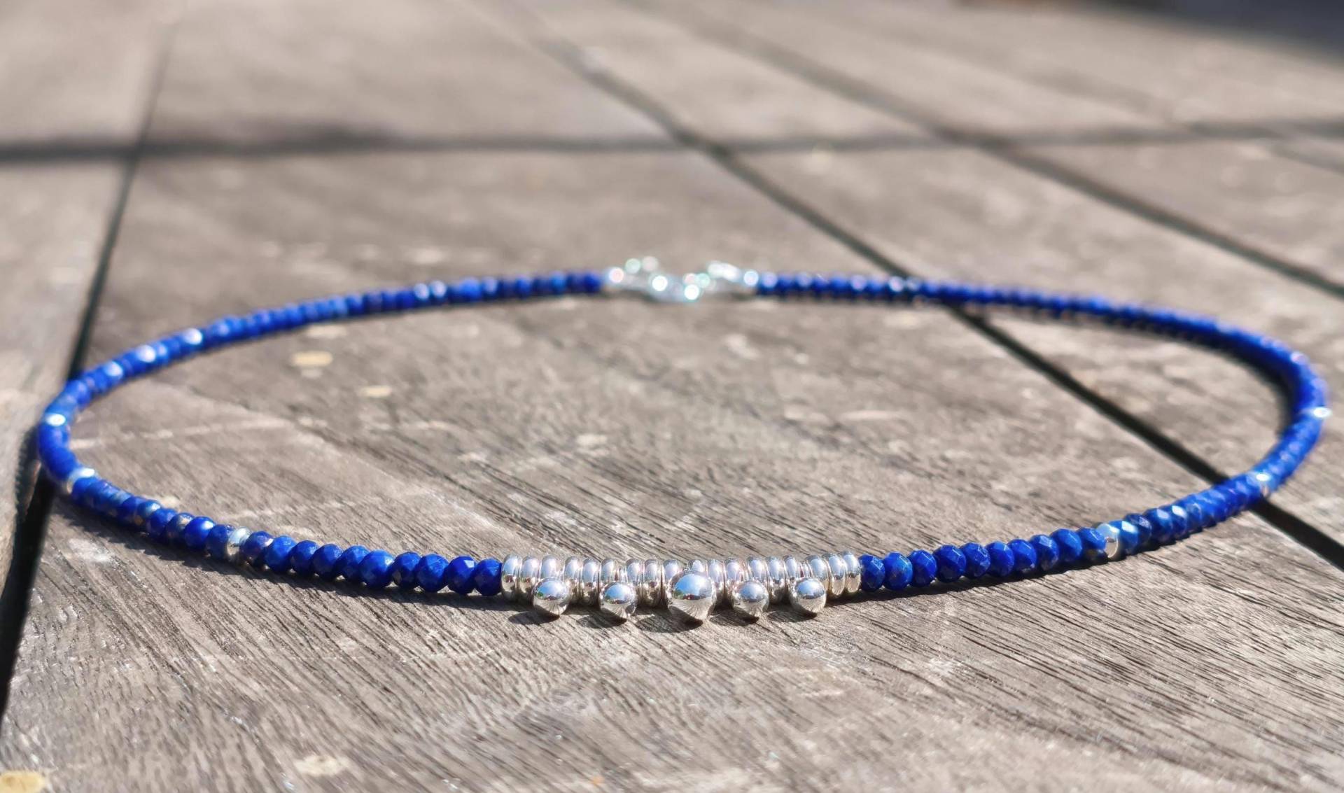 Lapislazuli-Kette/Coker in Aaa-Qualität Mit 925 Silber-Elementen Lapislazuli-Kette/Coker in Aaa-Qualität Mit 925 Silber-Elementen von AtelierPelzer
