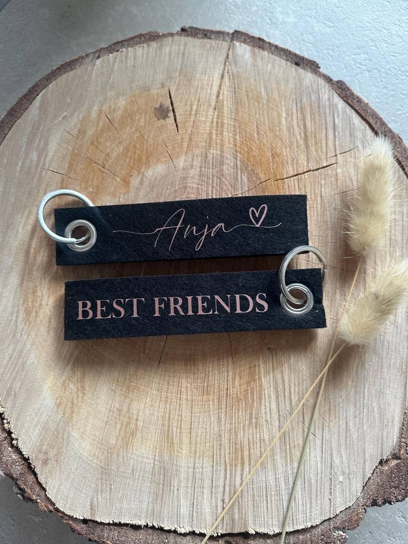 Schlüsselanhänger Aus Filz | Personalisiert Geschenk Einzug Namensanhänger Hangemacht von AtelierPlotterwerk