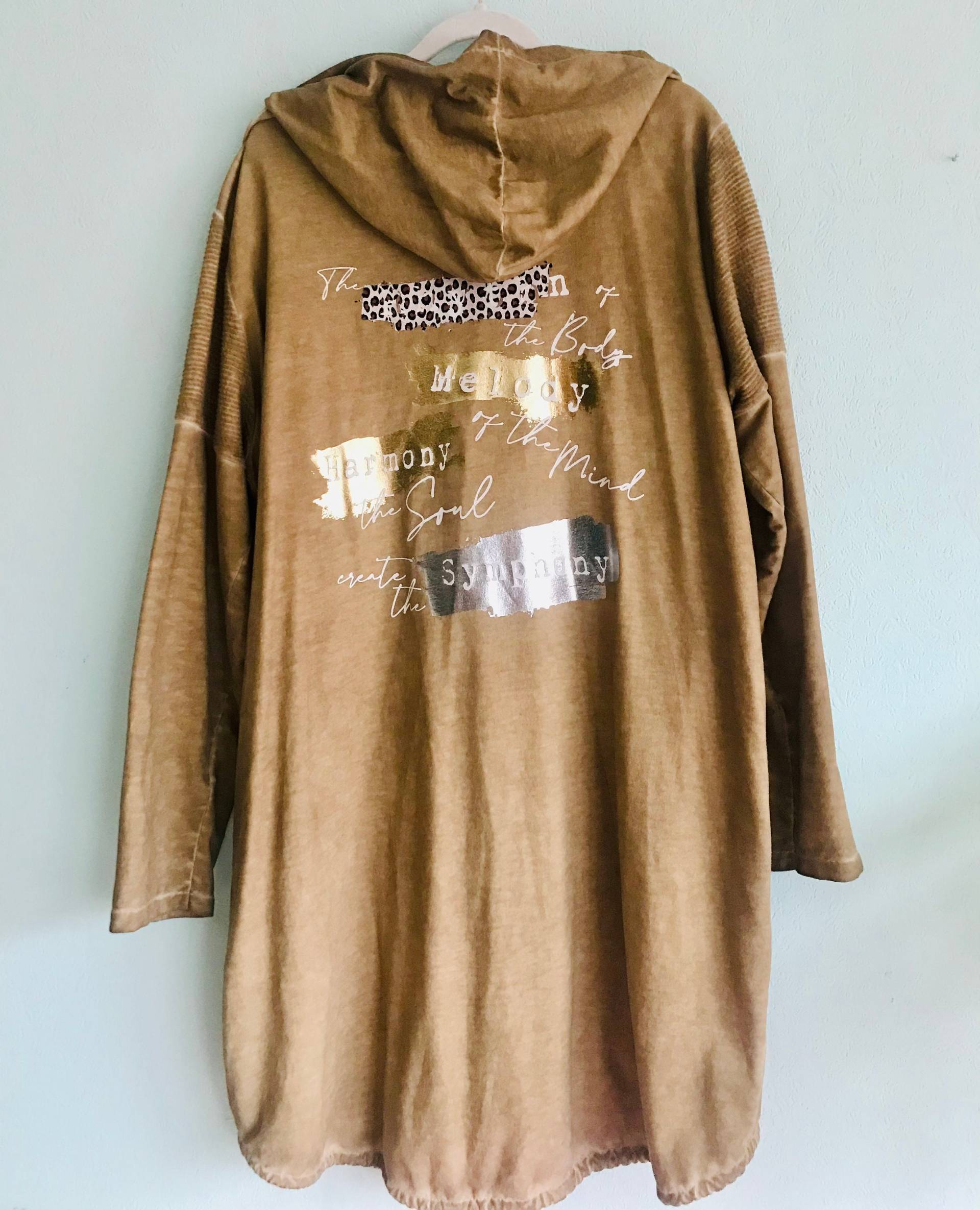 Glitzer Kapuzen Parka in Beige von AtelierRosita