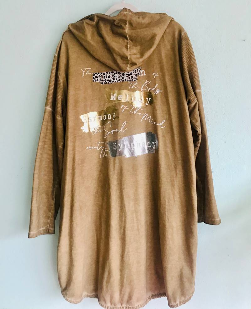 Glitzer Kapuzen Parka in Beige von AtelierRosita