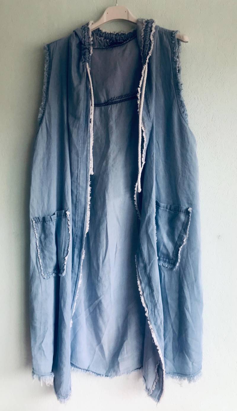 Jeans Weste Mit Kapuze von AtelierRosita