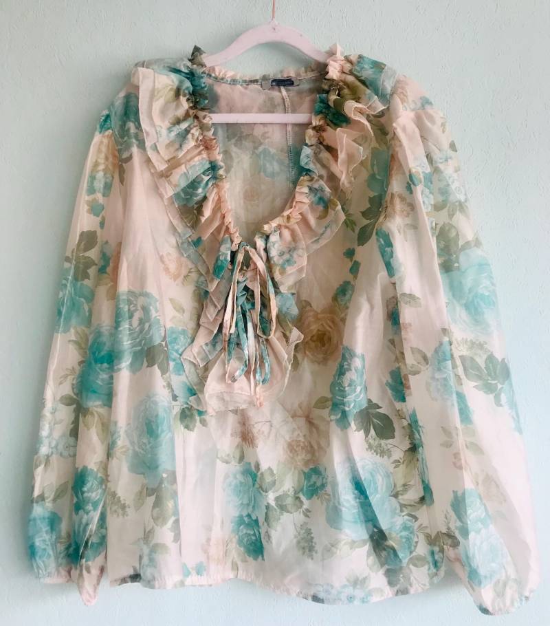 Rüschen Bluse Mintfarbe von AtelierRosita