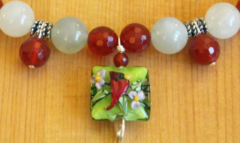 Karneol Halskette, Und Serpentin Lampwork, Zierliche Heilkristall, Grace Karneol Halskette, Und Serpentin Lampwork, Zierliche Heilkristall, Grace von AtelierSarahRachel