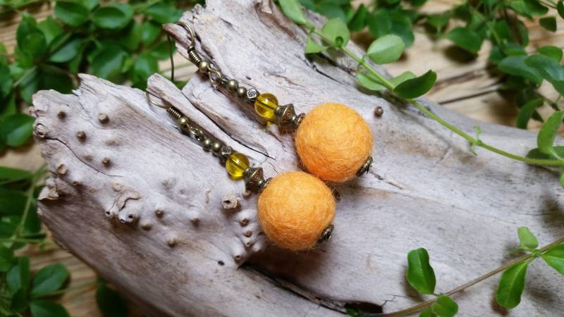 Ohrringe Aus Filz, Merinowolle von AtelierSonnenfaenger