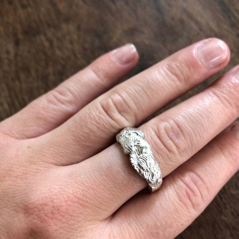 Herrenring, Einzigartige Handgemachte Strukturierte Ringband, Ehering-Set Für Ihn von AtelierTiuh