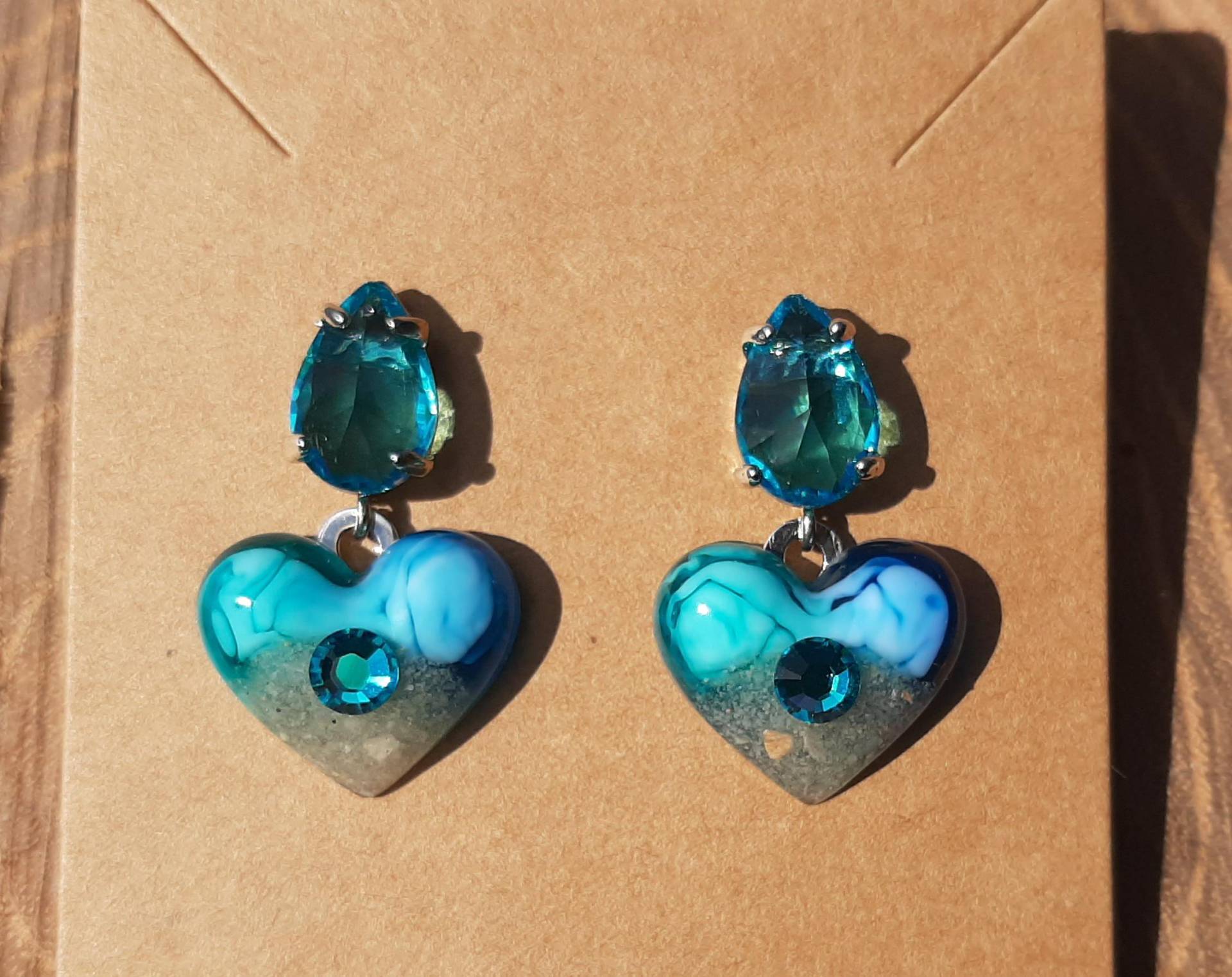 Ohrringe Meeresherz Mit Swarovski. Tolles Geschenk Für Frauen, Die Das Meer Und Den Strand Lieben von AtelierVonSimone