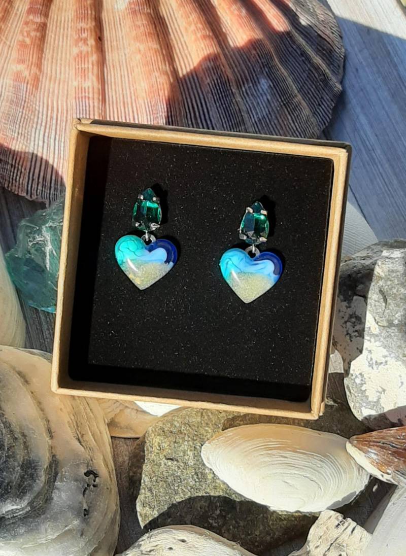 Ohrringe Meeresherzen. Toller Sommerschmuck Für Frauen, Die Das Meer Und Den Strand Lieben. Geschenk Frauen Ohrringe Meeresherzen. Toller Sommerschmuck Für Frauen, Die Das Meer Und Den Strand Lieben. Geschenk Frauen von AtelierVonSimone
