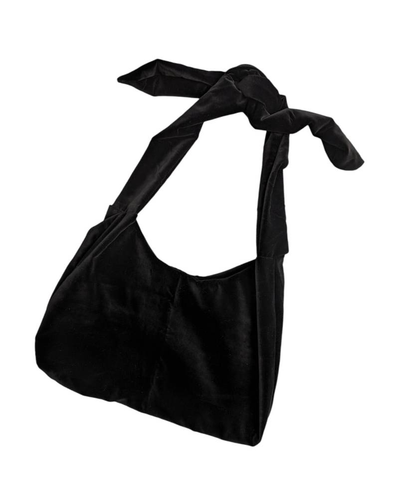 Upcycling-Samtumhängetasche Mit Verstellbaren Trägern Aus Secondhand Erworbenertextilien, Handgenäht Und Nachhaltig, Handmade Germany von AtelierWestfluegel