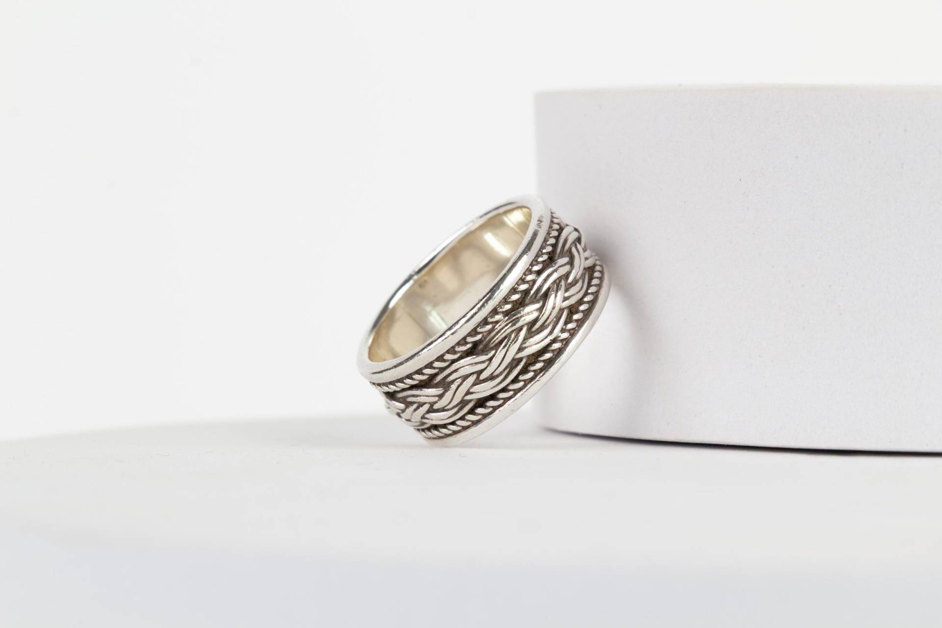 925Er Silberring Geflochten - Unisex Bandring Größe 54 7, 77 G Handgefertigt von AtelierZurLinde