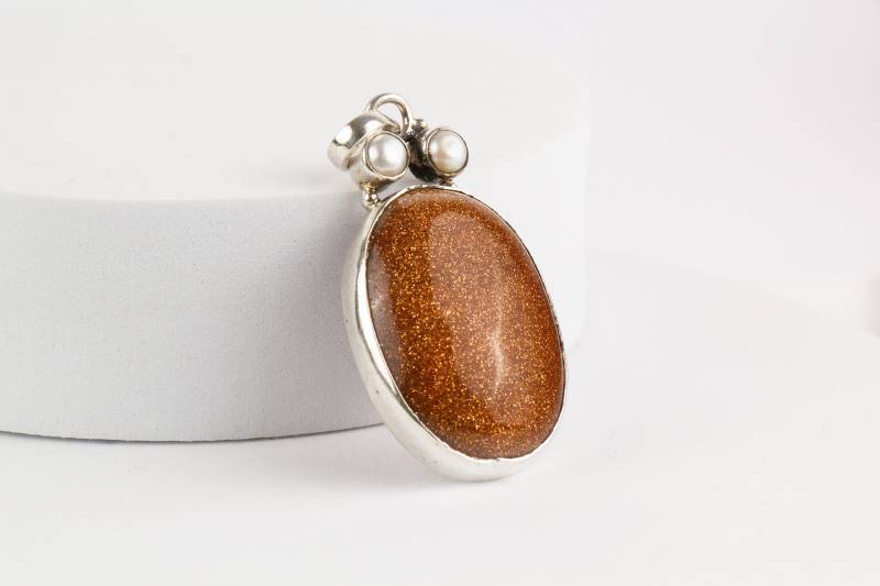 Anhänger Goldfluss Edelstein Sterling Silber Perlen von AtelierZurLinde