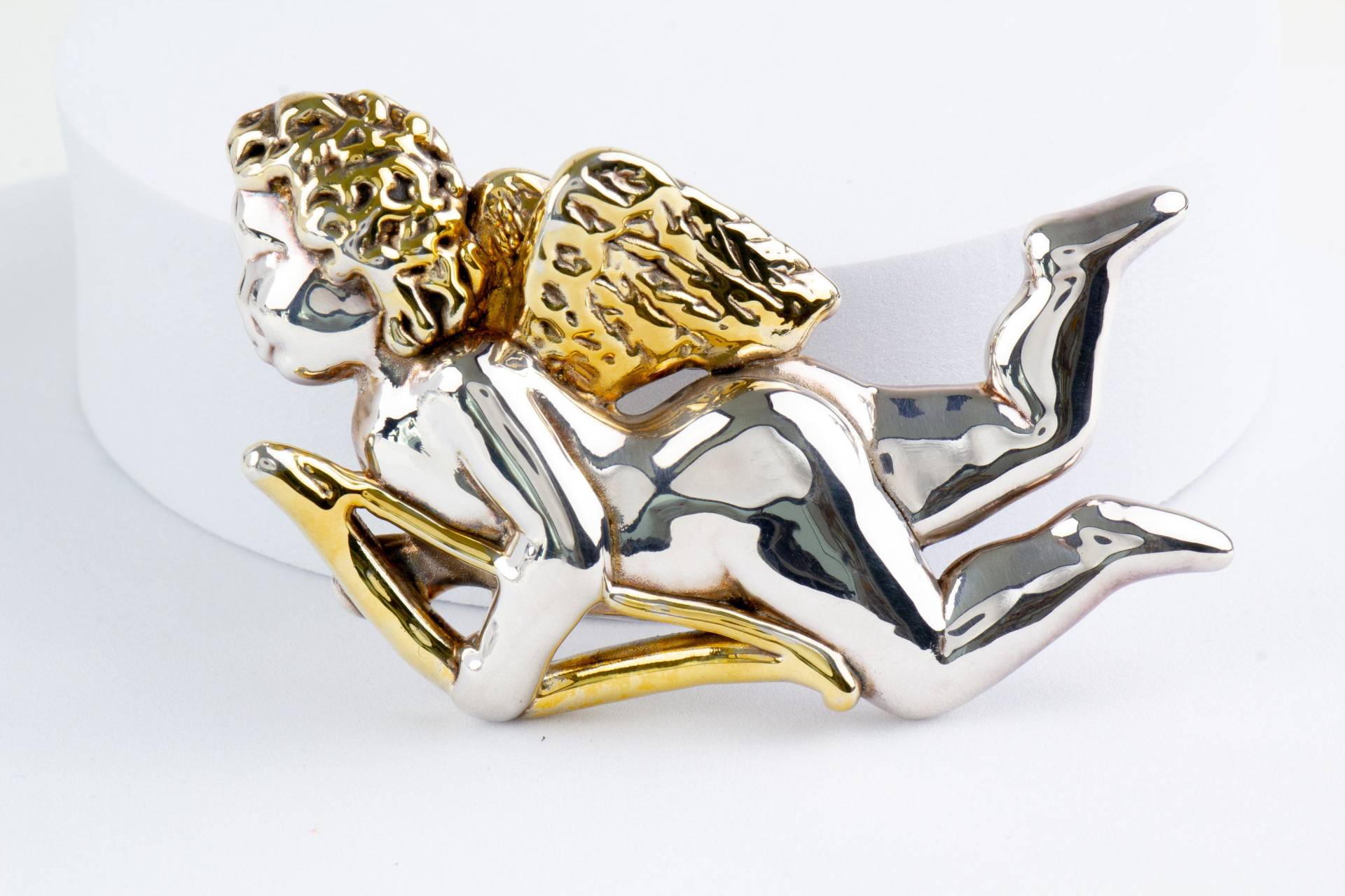 Brosche Sterling Silber 24K Gold Amor von AtelierZurLinde