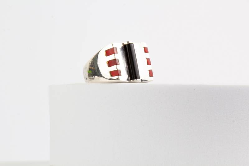 Ring 925 Sterling Silber Karneol Onyx Edelstein Massiv Silberring von AtelierZurLinde