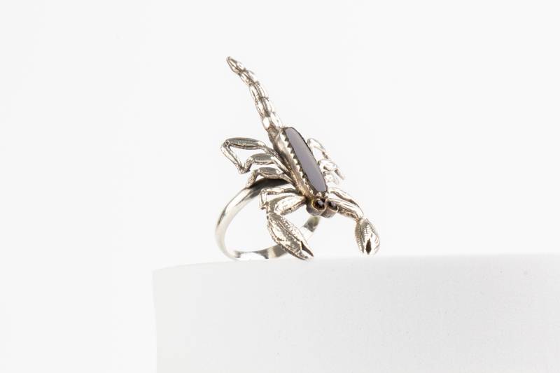 Ring 925 Sterling Silber Vintage Scorpion Onyx Edelstein von AtelierZurLinde