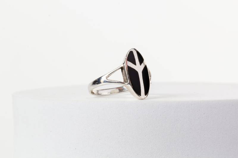 Ring Onyx Edelstein Peace Sterling Silber von AtelierZurLinde