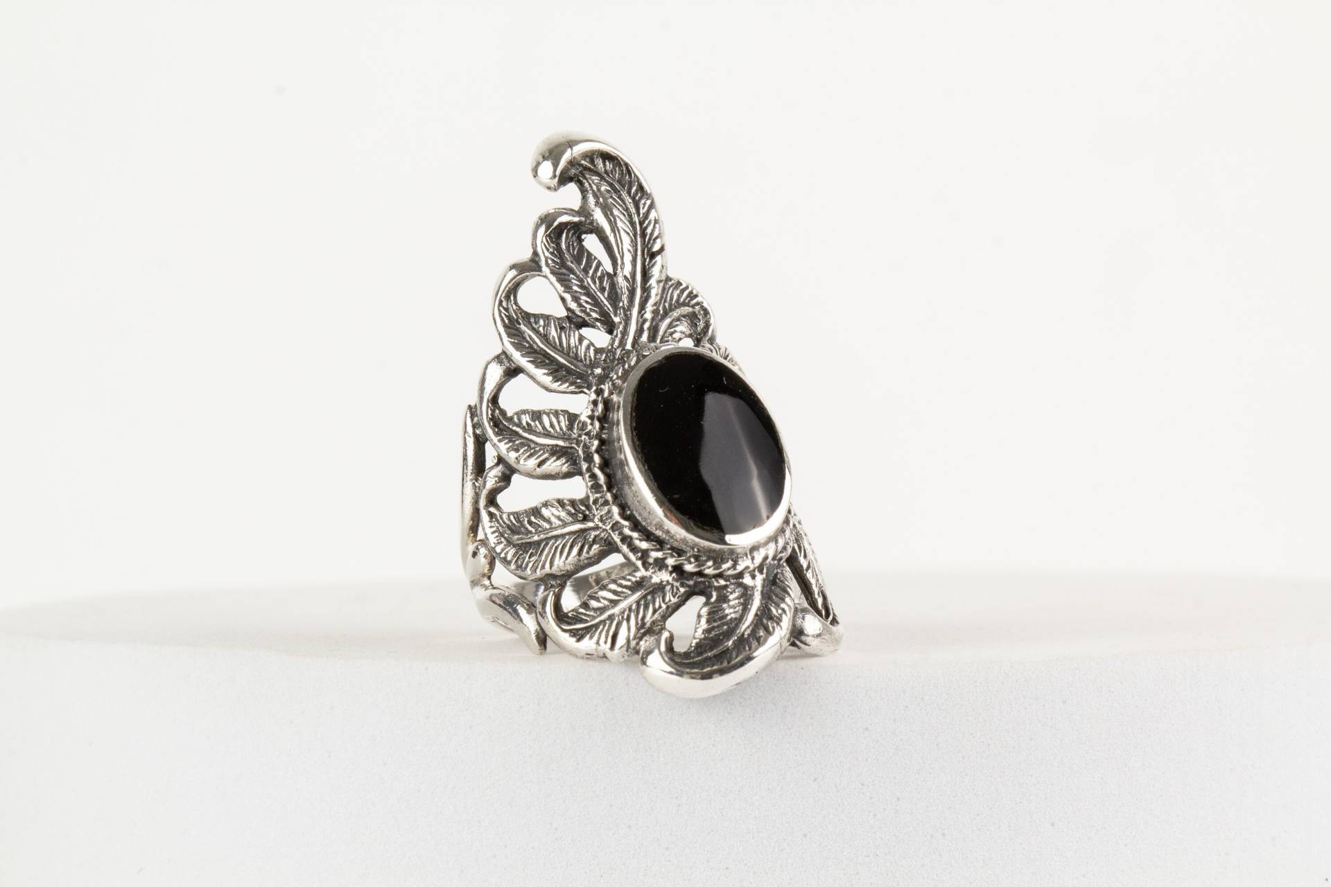 Ring Onyx Edelstein Sterling Silber Floral Ring Onyx Edelstein Sterling Silber Floral von AtelierZurLinde