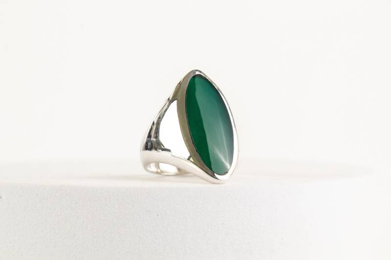 Ring Onyx Grün Sterling Silber von AtelierZurLinde