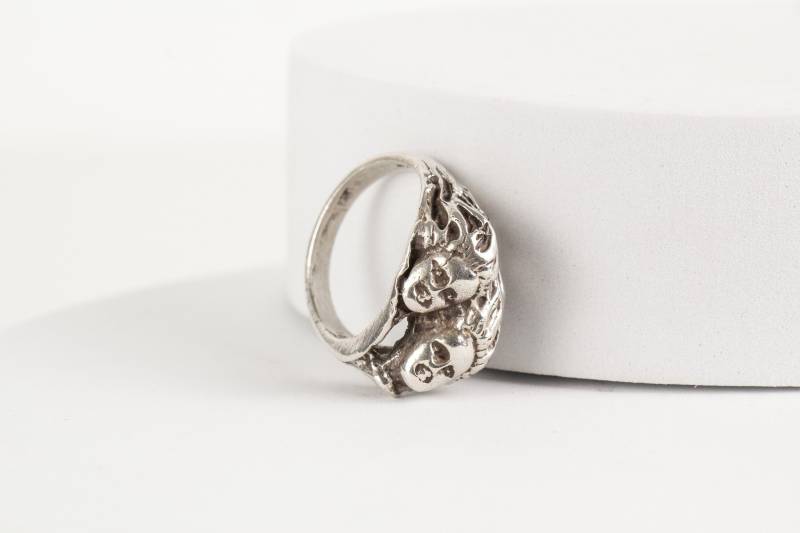Ring Sterling Silber Relief 2 Gesichter von AtelierZurLinde