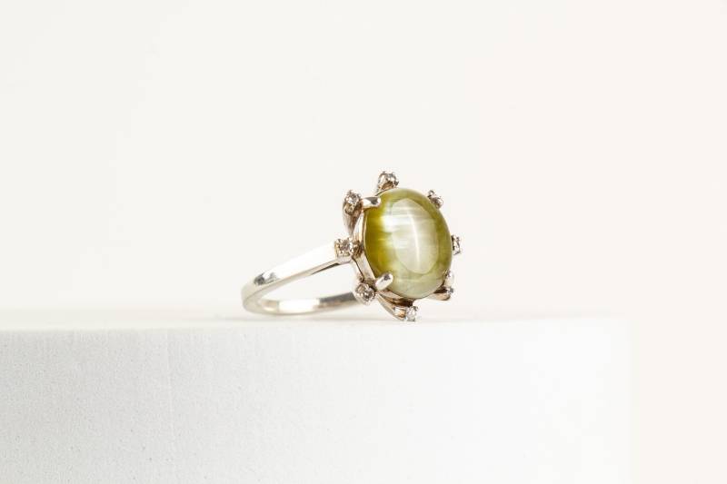 Ring Tigerauge Zirkon Sterling Silber von AtelierZurLinde