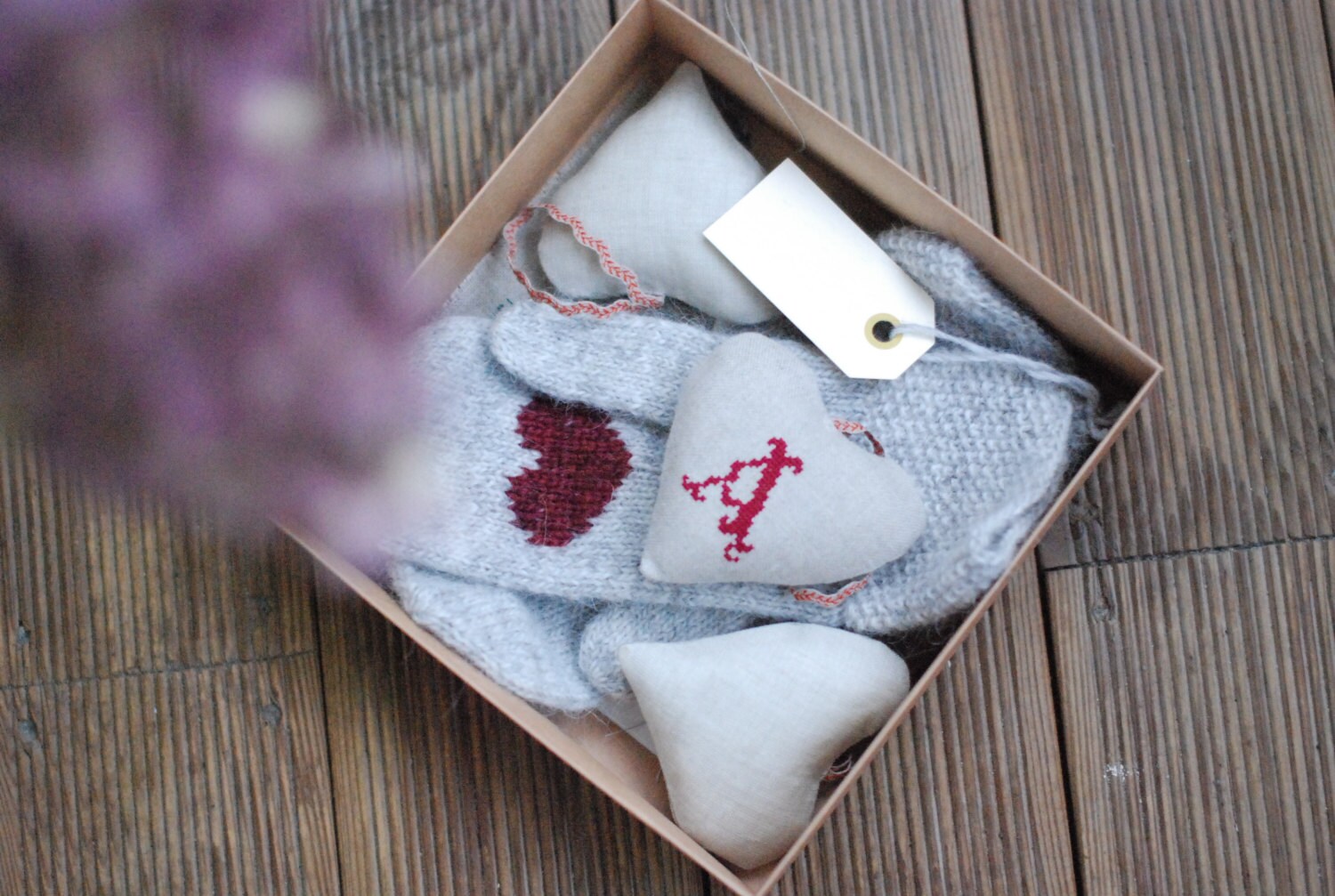 Herz-Handschuhe | Liebe Geschenk Valentinstag Wolle Handschuhe Gestrickte Herz Charm Herz-Armstulpen von AtelierdeJolie