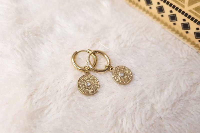 Mini Vergoldete Evil Eye Creolen | Kreolen Reduzierter Preisverkauf Zirkon-Ohrringe Geschenk-Schmuck-Idee Valentinstagsgeschenk von Atelierla25emeheure