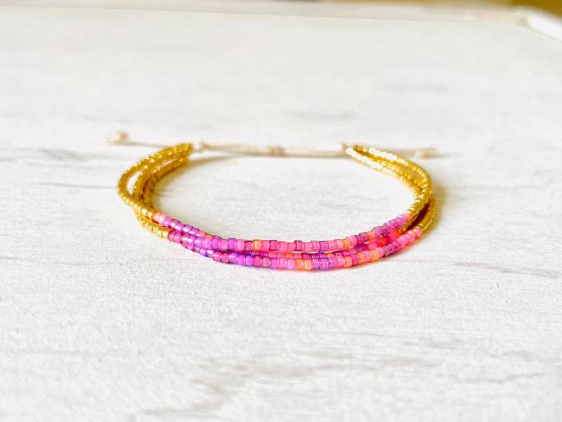 Miyuki Perlen Gewebte Armbänder Set Verstellbar Nylon Rocailles Dünnes Armband von Atelline