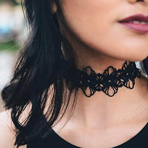 Atentuyi Black Lace Choker Gothic Necklace Clavicle Chain Lace Necklace Hollow Lace Collar Necklace Vintage Lace Tattoo Choker Jewelry For Women And Girls Teen von Atentuyi