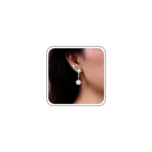 Atentuyi Boho Cz Blume Ohrstecker Gold Perle Tropfen Ohrringe Blatt Braut Baumeln Ohrringe Vintage Kristall Hochzeit Ohrringe Schmuck Für Frauen Und Mädchen von Atentuyi