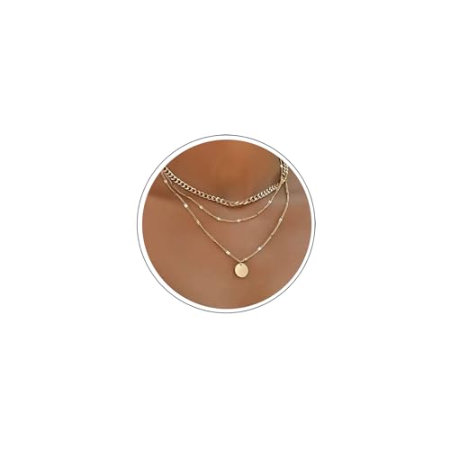 Atentuyi Boho Geschichtet Münze Halskette Gold Kubanische Gliederkette Flach Panzerkette Halskette Büroklammer Choker Punk Klobige Halskette Für Frauen Und Mädchen Alltagsschmuck von Atentuyi