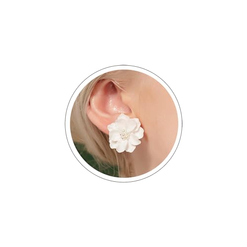 Atentuyi Boho Harz Weiße Blume Ohrstecker Winzige Perle Floral Ohrringe Acryl Weiße Blume Ohrringe Hochzeit Blume Aussage Ohrringe Schmuck Für Frauen Und Mädchen von Atentuyi