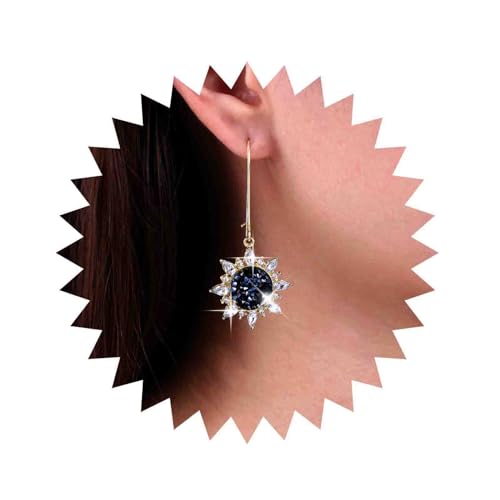 Atentuyi Boho Hochzeit Strass Tropfen Ohrringe Cz Sonne Blumen Ohrringe Blau Schwarz Kristall Reifen Ohrringe Gold Huggie Ohrringe Statement Ohrringe Schmuck Für Frauen Und Mädchen von Atentuyi