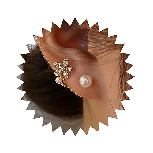 Atentuyi Boho Kleine Perlen Ohrstecker Cz Blumen Ohrringe Vintage Perlen Ohrringe Gold Blumen Ohrringe Kristall Ohr Jacke Perle Vorne Zurück Ohrringe Schmuck Für Frauen Und Mädchen von Atentuyi