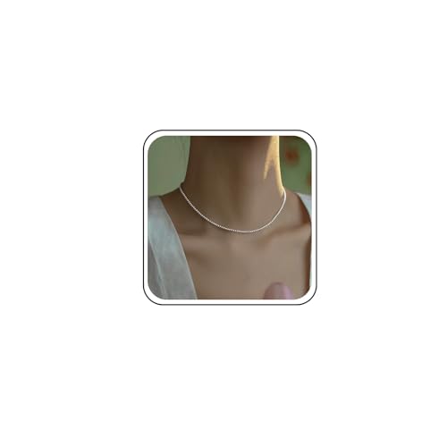 Atentuyi Boho Mini Perlenkette Silber Perlen Halskette Perlenkette Perlenkette Dünne Perlenkette Vintage Perlenkette Hochzeitskette Zierliche Perlenkette Brautkette Schmuck Für Frauen Und Mädchen von Atentuyi
