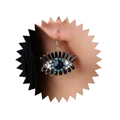 Atentuyi Boho Strass Böse Augen Ohrringe Gold Schwarz Kristall Baumeln Ohrringe Vintage Türkisches Auge Ohrringe Blau Cz Haken Ohrringe Glück Schutz Ohrringe Schmuck Für Frauen Und Mädchen von Atentuyi