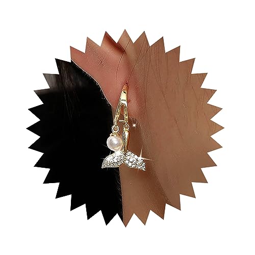 Atentuyi Boho Winzige Perle Tropfen Ohrringe Gold Cz Huggie Ohrringe Kleine Reif Ohrringe Fischschwanz Strass Ohrringe Baumeln Vintage Kristall Ohrringe Schmuck Für Frauen Und Mädchen von Atentuyi