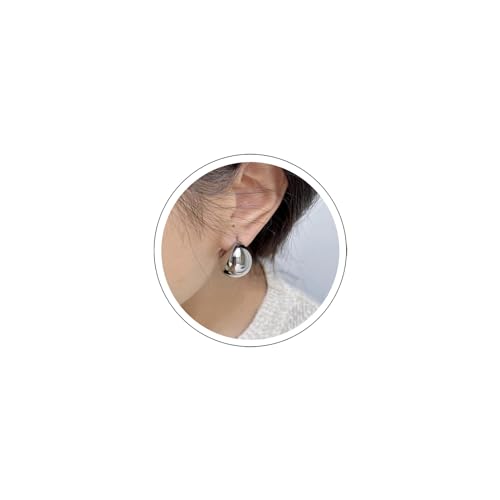 Atentuyi Chunky Hoop Ohrringe Silber Teardrop Ohrringe Dangle Dupes Ohrringe Super Chunky Ohrringe Wide Dome Drop Ohrringe Thick Hoop Ohrringe Schmuck Für Frauen Und Mädchen von Atentuyi