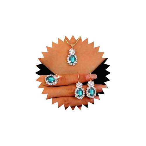 Atentuyi Bräute Hochzeit Ohrring Und Halskette Set Ring Schmuck Set Smaragd Kristall Anhänger Halskette Grün Strass Ohrringe Prom Partei Cz Tränen Halskette Brautjungfer Braut Tropfen Ohrringe Frauen Atentuyi Bräute Hochzeit Ohrring Und Halskette Set Ring Schmuck Set Smaragd Kristall Anhänger Halskette Grün Strass Ohrringe Prom Partei Cz Tränen Halskette Brautjungfer Braut Tropfen Ohrringe Frauen von Atentuyi