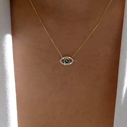 Atentuyi Cz Böse Augen Halskette Gold Cz Anhänger Halskette Böse Augen Anhänger Halskette Blau Kristall Halskette Strass Blaues Auge Choker Halskette Dünne Kette Halskette Schmuck Frauen Und Mädchen von Atentuyi