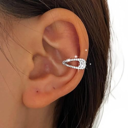 Atentuyi Cz Ohrstecker Cz Ohrringe Silber Hoop Huggie Ohrringe Kubischer Zirkonia Ohrringe Knorpel Clip Ohrringe Non-piercing Clip On Wrap Ohrringe Schmuck Für Frauen Und Mädchen von Atentuyi