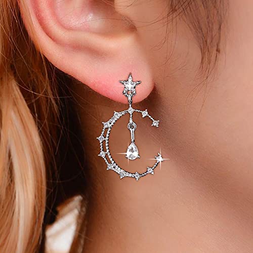 Atentuyi Cz Stern Ohrringe Cz Mond Ohrringe Silber Stern Ohrstecker Ohrringe Tropfen Ohrringe Cubic Zirkonia Ohrringe Kristall Tropfen Ohrringe Boho Ohrringe Schmuck Für Frauen Und Mädchen von Atentuyi