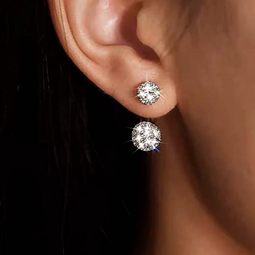 Atentuyi Doppelte Cz Ohrstecker Ohrringe - Silber - Kubischer Zirkonia - Schmuck für Frauen und Mädchen von Atentuyi