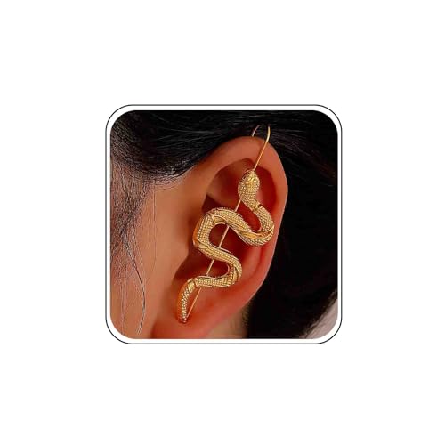 Atentuyi Ear Wrap Crawler Hook Ohrringe Goldene Schlangenohrringe Schlangen Kletterohrringe Lange Schlangen Crawler Ohrringe Piercing Ohrringe Schmuck für Frauen und Mädchen von Atentuyi