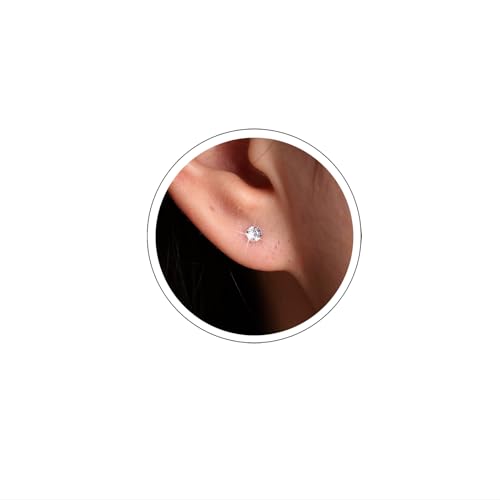 Atentuyi Glitzernde Mini Ohrstecker Silberne Kleine Cz Ohrstecker Lange Ohrstecker Kristall Ohrstecker Winzige Ohrstecker Nasenstecker Knorpelpiercing Ohrringe Schmuck Für Frauen Mädchen 3 Mm von Atentuyi