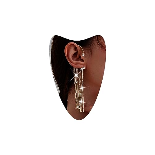 Atentuyi Hochzeit Strass Ohrringe Gold Manschette Ohrringe Lange Quaste Baumeln Ohrringe Fransen Kette Kronleuchter Tropfen Ohrringe Cz Kristall Quaste Ohrringe Braut Schmuck Für Frauen Und Mädchen Atentuyi Hochzeit Strass Ohrringe Gold Manschette Ohrringe Lange Quaste Baumeln Ohrringe Fransen Kette Kronleuchter Tropfen Ohrringe Cz Kristall Quaste Ohrringe Braut Schmuck Für Frauen Und Mädchen von Atentuyi