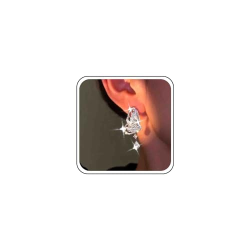 Atentuyi Hochzeit Strass Ohrringe Silber Pave Cz Schmetterling Ohrstecker Teardrop Kristall Baumeln Ohrringe Cz Tropfen Ohrringe Braut Schmetterling Ohrringe Schmuck Für Frauen Und Mädchen von Atentuyi